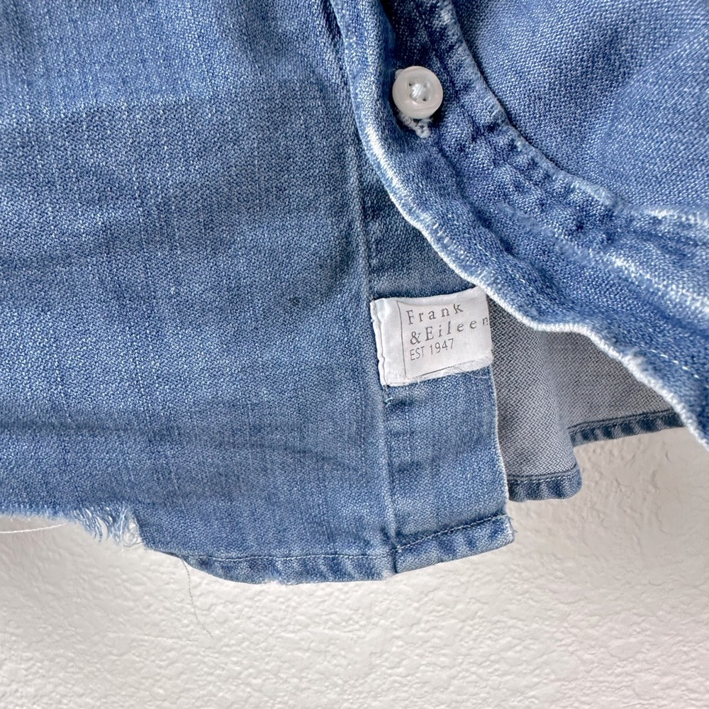 Frank & Eileen Barry Denim Button Up in Distressed Vintage Wash - Picture 5 of 9